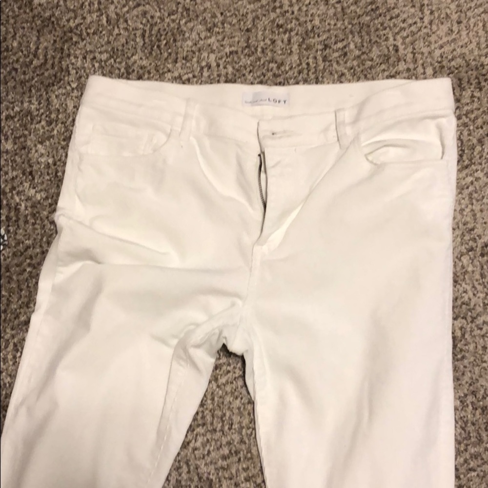 Loft off white corduroy modern skinny pants